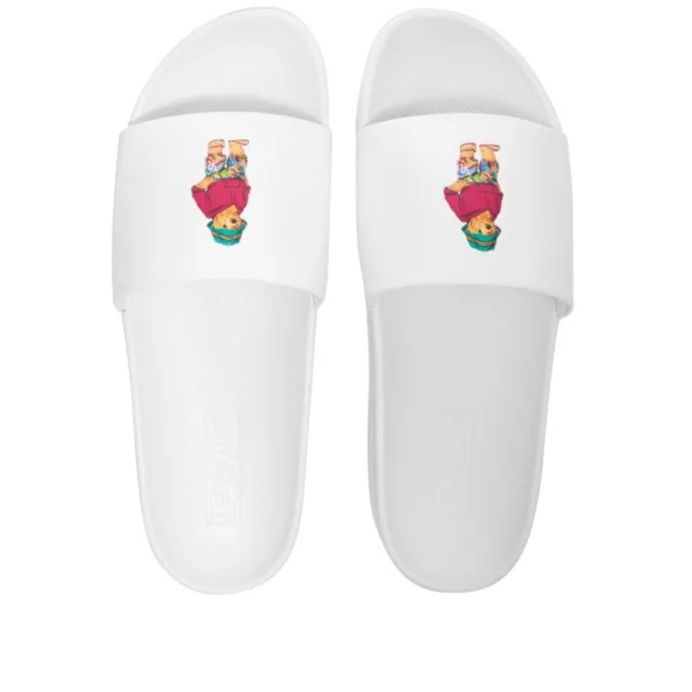 POLO Ralph Lauren CAYSON BEACH BEAR POOL SLIDES WHITE - Picture 3 of 16